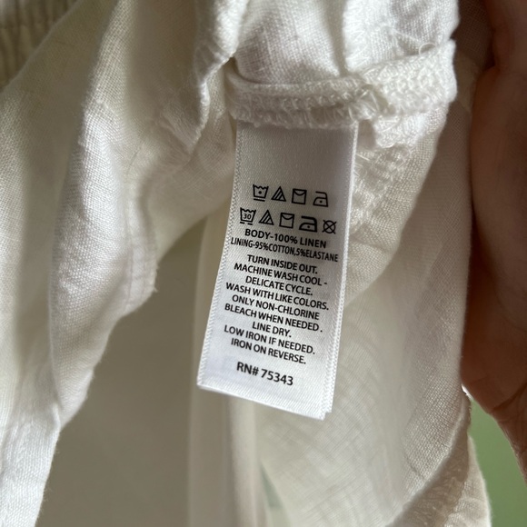 House of Harlow 1960 Cream Linen Tiered Skirt Skort - Picture 5 of 7